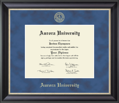 Aurora University diploma frame - Gold Embossed Diploma Frame in Noir