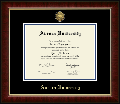 Aurora University diploma frame - Gold Engraved Medallion Diploma Frame in Murano