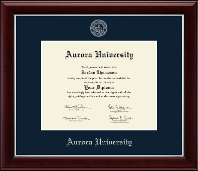 Aurora University diploma frame - Silver Embossed Diploma Frame in Gallery Silver