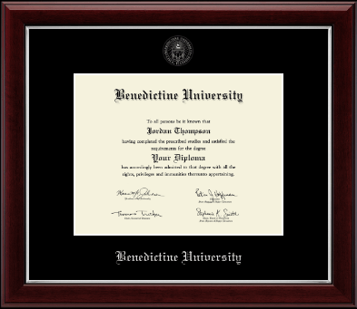 Benedictine University diploma frame - Silver Embossed Diploma Frame in Gallery Silver