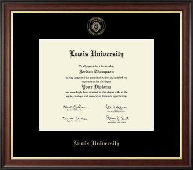 Lewis University diploma frame - Gold Embossed Diploma Frame in Studio Gold