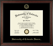 University of Colorado Denver Gold Embossed Diploma Frame in Studio