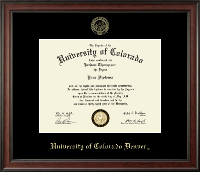 University of Colorado Denver diploma frame - Gold Embossed Diploma Frame in Studio