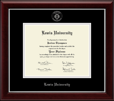 Lewis University diploma frame - Silver Embossed Diploma Frame in Gallery Silver