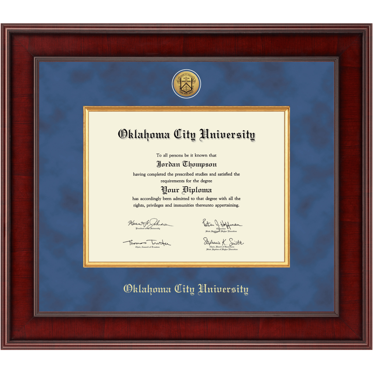 Presidential Gold Engraved Diploma Frame in Jefferson Oklahoma City