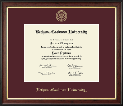 Bethune-Cookman University diploma frame - Gold Embossed Diploma Frame in Studio Gold