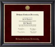 Bethune-Cookman University diploma frame - Gold Engraved Medallion Diploma Frame in Noir