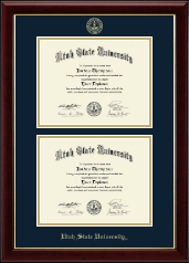 Utah State University Double Diploma Frame in Gallery