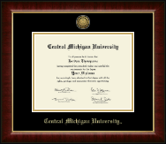 Central Michigan University Gold Engraved Medallion Diploma Frame in Murano