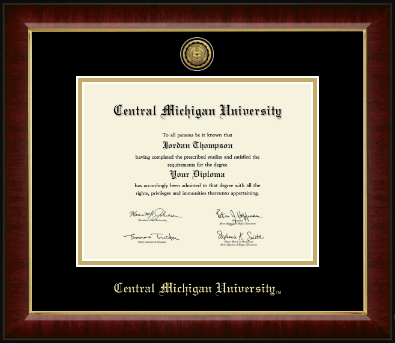 Central Michigan University diploma frame - Gold Engraved Medallion Diploma Frame in Murano
