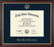 Utah State University Gold Embossed Diploma Frame in Studio Gold