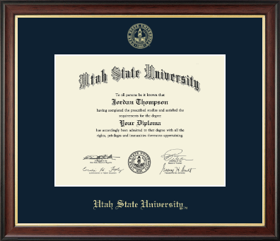 Utah State University diploma frame - Gold Embossed Diploma Frame in Studio Gold