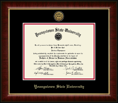 Youngstown State University diploma frame - Gold Engraved Medallion Diploma Frame in Murano