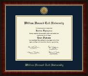 William Howard Taft University Gold Engraved Medallion Diploma Frame in Murano