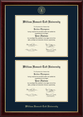 William Howard Taft University diploma frame - Double Diploma Frame in Gallery
