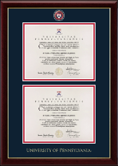 University of Pennsylvania diploma frame - Masterpiece Medallion Double Diploma Frame in Gallery