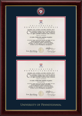 University of Pennsylvania diploma frame - Masterpiece Medallion Double Diploma Frame in Gallery