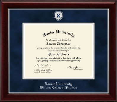 Xavier University diploma frame - Shield Masterpiece Medallion Diploma Frame in Gallery Silver