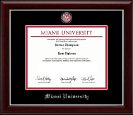 Miami University Pewter Masterpiece Medallion Diploma Frame in Gallery Silver