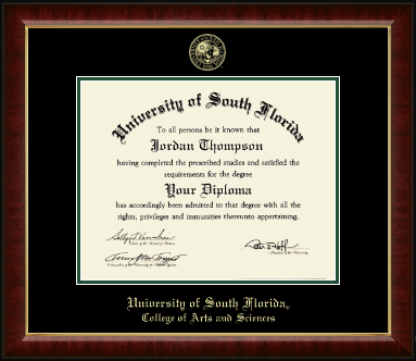 University of South Florida diploma frame - Gold Embossed Diploma Frame in Murano