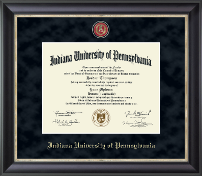 Indiana University of Pennsylvania diploma frame - Regal Edition Diploma Frame in Noir