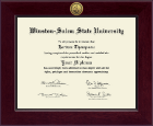 Winston-Salem State University Century Gold Engraved Diploma Frame in Cordova