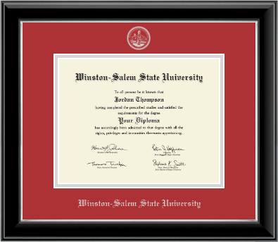 Winston-Salem State University diploma frame - Silver Embossed Diploma Frame in Onyx Silver