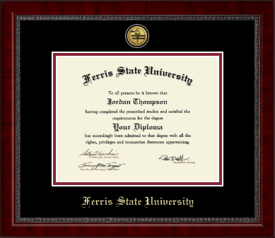 Ferris State University diploma frame - Gold Engraved Medallion Diploma Frame in Sutton