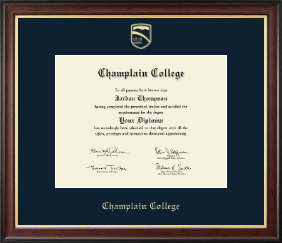 Champlain College diploma frame - Gold Embossed Diploma Frame in Studio Gold