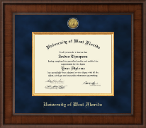 University of West Florida Presidential Gold Engraved Diploma Frame in Madison