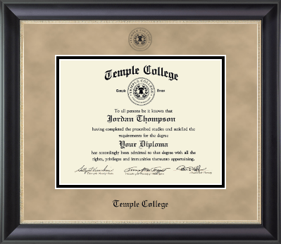 Temple College diploma frame - Black Embossed Diploma Frame in Noir