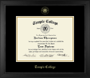Temple College Gold Embossed Diploma Frame in Arena