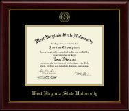 West Virginia State University diploma frame - Gold Embossed Diploma Frame in Gallery