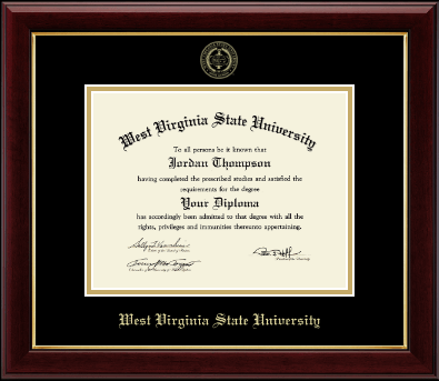West Virginia State University diploma frame - Gold Embossed Diploma Frame in Gallery