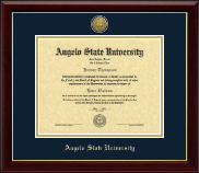 Angelo State University Gold Engraved Medallion Diploma Frame in Gallery