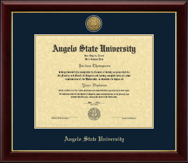 Angelo State University diploma frame - Gold Engraved Medallion Diploma Frame in Gallery