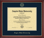 Angelo State University Gold Embossed Diploma Frame in Kensington Gold