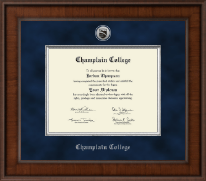 Champlain College Presidential Silver Engraved Diploma Frame in Madison
