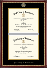 York College of Pennsylvania Masterpiece Medallion Double Diploma Frame in Kensington Gold