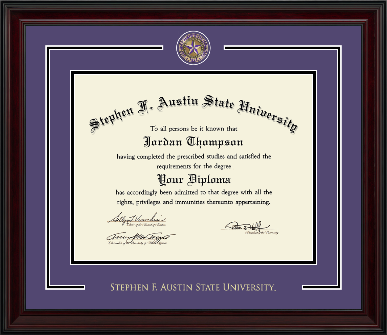 Stephen F. Austin State University Showcase Edition Diploma Frame in
