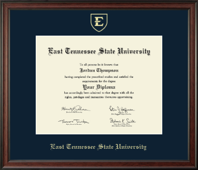 East Tennessee State University diploma frame - Gold Embossed Diploma Frame in Studio