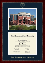 East Tennessee State University Campus Scene Diploma Frame in Sutton