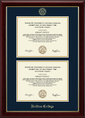 Rollins College Double Diploma Frame in Gallery