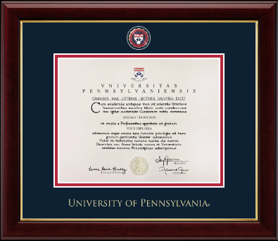 University of Pennsylvania certificate frame - Masterpiece Medallion Certificate Frame in Gallery
