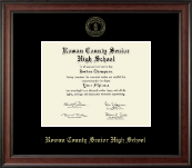 Rowan County Senior High School Gold Embossed Diploma Frame in Studio