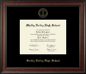 Shelby Valley High School Gold Embossed Diploma Frame in Studio