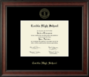 Cordia High School Gold Embossed Diploma Frame in Studio