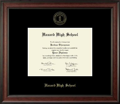 Hazard High School diploma frame - Gold Embossed Diploma Frame in Studio