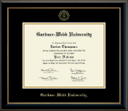 Gardner-Webb University Gold Embossed Diploma Frame in Onyx Gold