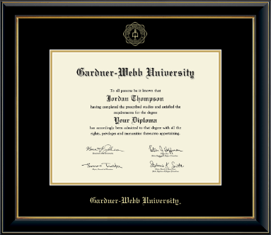 Gardner-Webb University diploma frame - Gold Embossed Diploma Frame in Onyx Gold